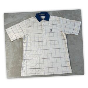 Joey Rodolfo Windmill Logo Beige Plaid Cotton Men's Polo Shirt‎ Size: L